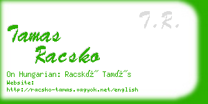 tamas racsko business card